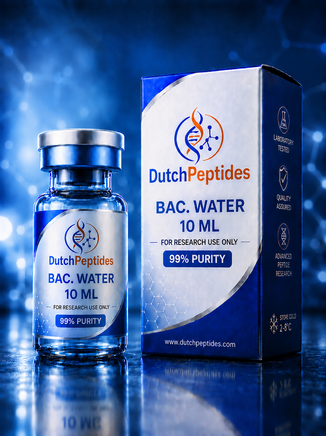 Bacteriostatisch water 10 ml — research peptide van DutchPeptides