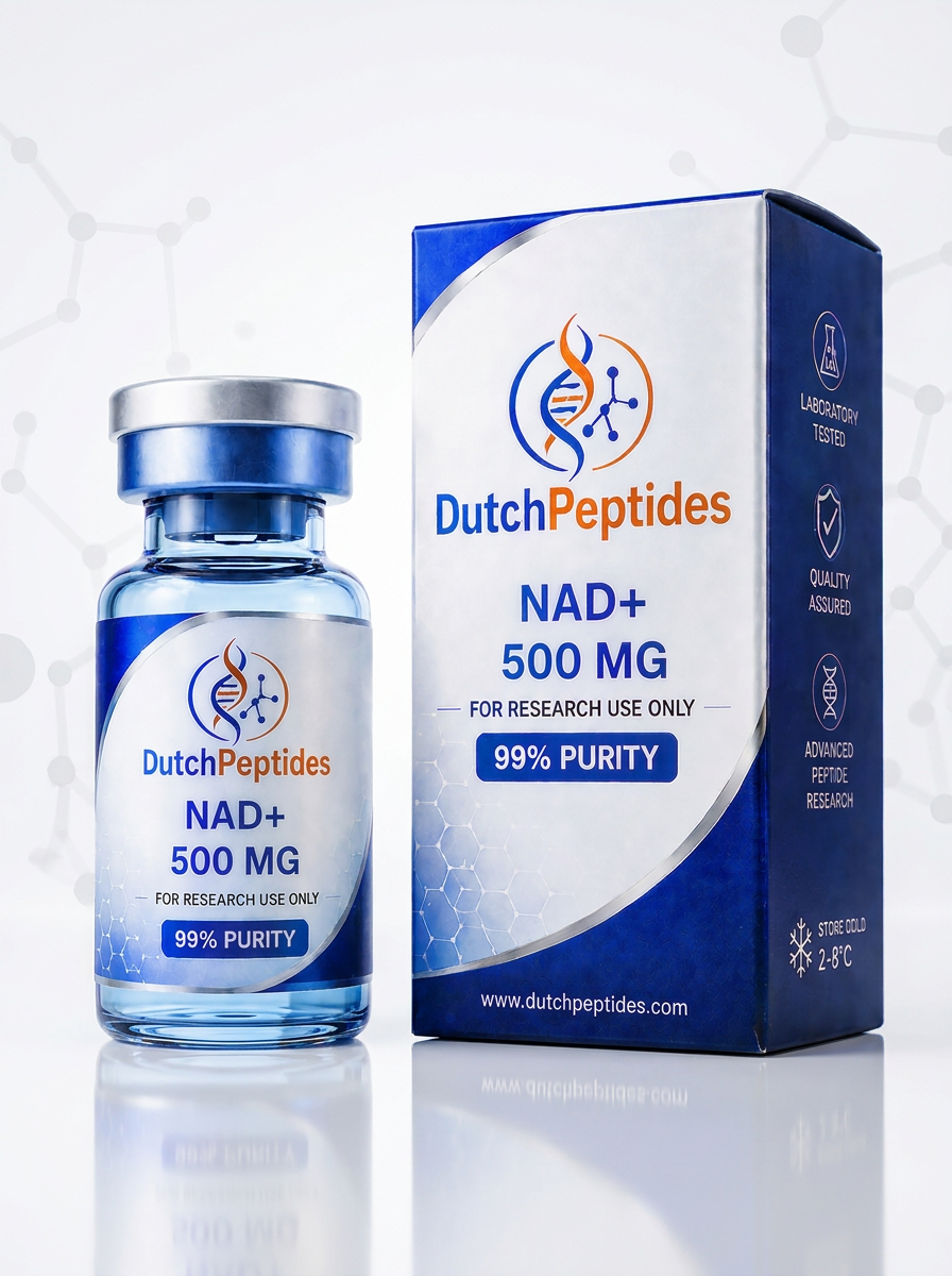 NAD+ onderzoekspeptide vial van DutchPeptides